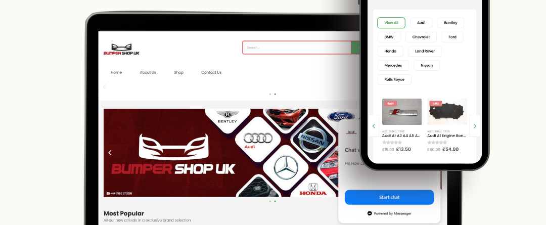 Bumper Shop UK - Desktop and Mobile Image